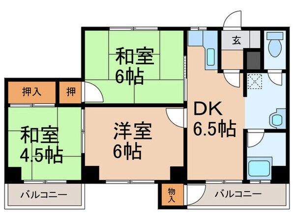 金盃第２ビル高羽荘の物件間取画像